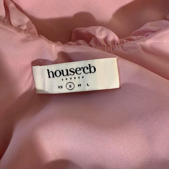 NWOT House of CB Tania Pink Quartz Ruffle Mini Dress Size Small - Picture 9 of 11